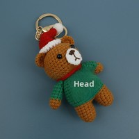 Porte-clés pendentif ours en crochet fait main haut de gamme, en peluche douce, pour les fêtes et célébrations, en gros