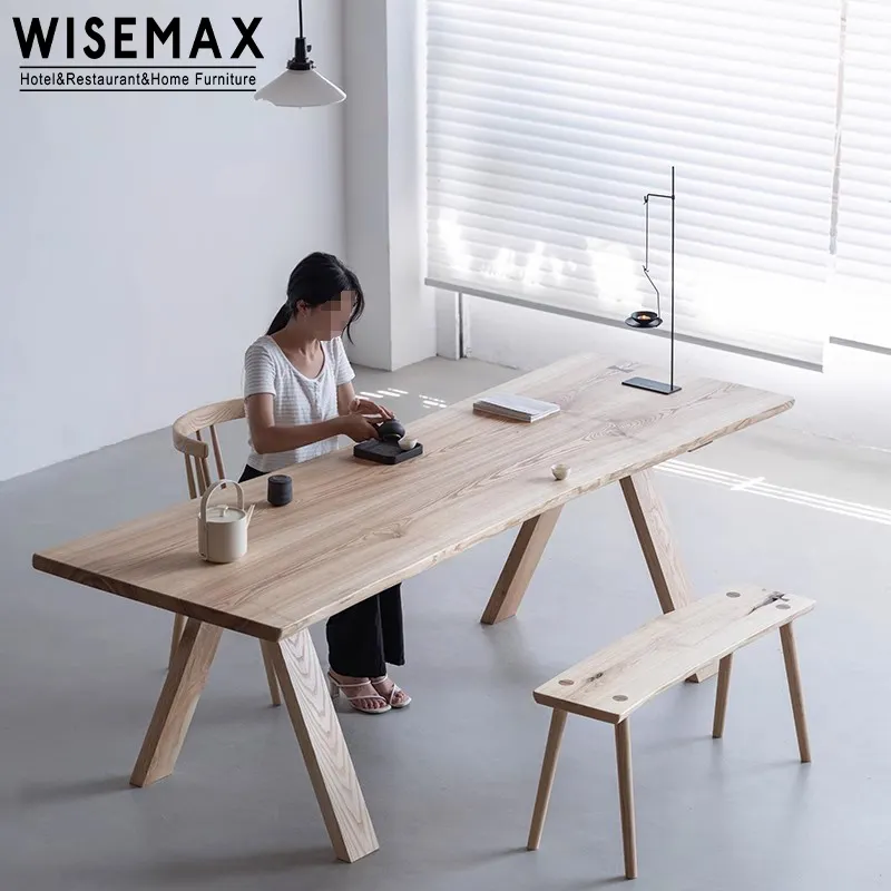 WISEMAX mobili di alta qualità moderno tavolo da pranzo in legno sala da pranzo tavoli in legno massello di frassino per la casa ristorante dell'hotel