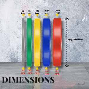 Wholesale Colorful <b>Barbell</b> Commercial Gym Weightlifting Standard Training <b>Weight</b> Bumper Plate - Product Image 4