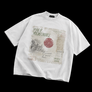 เสื้อยืดลาย Distressed Band สำหรับผู้ชาย เสื้อยืดสีขาว เสื้อยืดโอเวอร์ไซส์ เสื้อยืดผู้ชาย โรงงานผู้ผลิตเสื้อยืด - Product Image 1