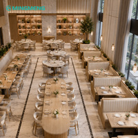 Juego de Muebles para Restaurante, Mesa Ovalada de Madera con Bancos, Diseño Contemporáneo para Área de Comedor