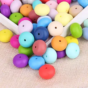 Toptan bebekler tulumları gıda sınıfı silikon odak boncuk kalem yapımı için Bpa ücretsiz güvenli yumuşak silikon abaküs boncuk