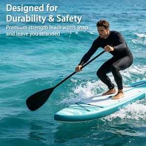 Laisse professionnelle enroulée pour paddleboard avec <span class=keywords><strong>sangle</strong></span> de <span class=keywords><strong>cheville</strong></span> rembourrée, corde de sécurité réglable pour SUP et planche de surf gonflables, OEM - Product Image 5