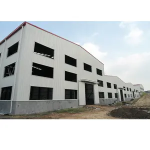 Prefabricated Customized multi-span high rise steel structure Sandwich panel roof and wall steel structure factory warehouse