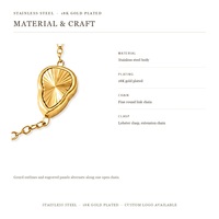 Bracelet personnalisé en forme de gourde en acier inoxydable plaqué or 18 carats, chaîne creuse, pour femme, vente en gros