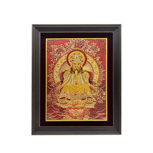 Cadre photo en bois <span class=keywords><strong>foncé</strong></span> avec passe-partout en velours rouge, support de présentation pour art bouddhiste, décoration de bureau et de maison, cadre de table - Product Image 6