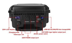 Station d'alimentation solaire au lithium portable sur mesure, noire, 220 V, 7000 W, 6253 Wh, vente en gros - Product Image 5