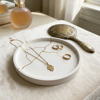 Plateau en béton Kintsugi fait main avec lignes craquelées dorées, style moderne Judaica, pour bougie Kiddush de Shabbat, rituel juif, décoration intérieure, mariage, Diwali