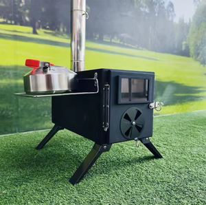 Poêle <span class=keywords><strong>à</strong></span> <span class=keywords><strong>bois</strong></span> portable en acier inoxydable sans fumée pour camping-car, tente, abri, avec cheminée amovible - Product Image 1