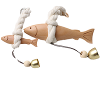 Sonnette murale en bois de hêtre de haute qualité, gravée motif poisson réaliste, personnalisable, écologique, cadeau de Noël artisanal en bois massif