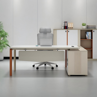 Meja Kantor Eksekutif Konvertibel Ergonomis PVC/MDF Mewah Modern - Untuk Penggunaan Komersial
