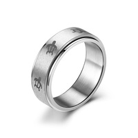 En gros 8MM En Acier Inoxydable Anxiété Relife Spinning Fidget Anneaux Mignon Tortue Tortue Anti Stress Anneaux Rotatifs pour Couple