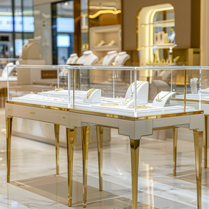 ตู้โชว์เครื่องประดับทำจากแก้วทำจากโลหะหรูหราทันสมัยตู้โชว์เครื่องประดับเคาน์เตอร์ไม้ - Product Image 5