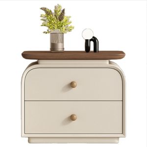 Sophisticated Modern Bedroom <strong>Nightstand</strong> with Leather Storage Bedroom Furniture - Product Image 1