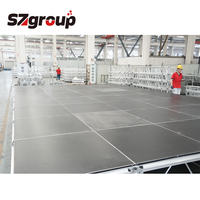 Vente flash - Scène de concert extérieure réglable 1,22 m x 1,22 m, plateforme de scène portable en alliage d'aluminium, scène pliable mobile
