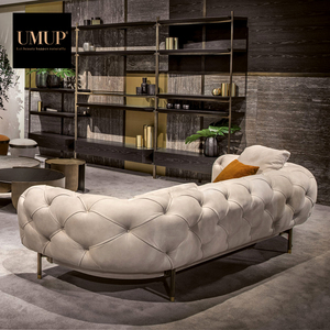Sofá Chesterfield de Cuero de Primera Calidad de Tres Plazas, Color Personalizado, Modelo ATENAE, para Apartamento, Hotel, Sala de Estar, Umuphome - Product Image 4