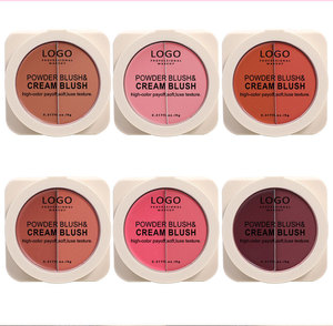 <span class=keywords><strong>Duo</strong></span> blush poudre et crème 2-en-1 en marque propre |   Palette de fard à joues mat et scintillant avec logo personnalisé pour le maquillage quotidien - Product Image 4