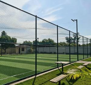 Malla de Alambre Recubierta de Verde para Campos Deportivos, Valla de Cadena de Eslabones de Diamante para el Perímetro de Canchas de Tenis, Venta al Por Mayor - Product Image 6