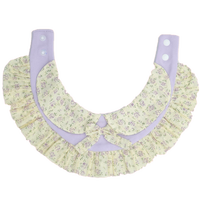 Collier-bavoir en coton doux à motif floral avec nœud à volants et boutons-pression réglables pour petits chiens et chatons – Vêtements pour animaux de compagnie en gros