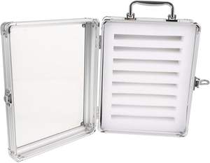 Elegante Caja de Almacenamiento para Teléfonos Celulares con Asa, de Aluminio Transparente, para Oficina y Escuela, con Cerradura - Product Image 1