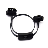 Cable de Extensión Divisor en Y 1 a 2 con Interruptor, Conector Electrónico OBD2 de 16 Pines Macho a Hembra