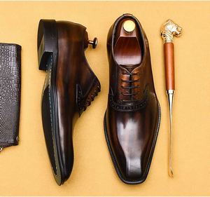 High Quality British Men's Formal Leather Business Shoes <b>Pointed</b>-Toe Oxfords Lightweight Breathable Anti-Slip Wedding Shoes - Product Image 2