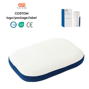 <span class=keywords><strong>Oreiller</strong></span> ovale en mousse à mémoire de forme YUE RISE, directement de l'usine, respirant, confortable, avec soutien cervical et bordure bleue pour un sommeil profond - Product Image 1