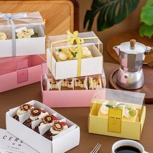 Papier d'emballage pour gâteau roulé de Noël, emballage pour desserts et noix, boîte en papier pour gâteau roulé <span class=keywords><strong>suisse</strong></span> avec couvercle transparent - Product Image 5