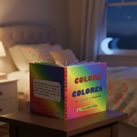 Livre cartonné pour enfants avec histoires à colorier en anglais, impression offset avec plastification, logo personnalisé