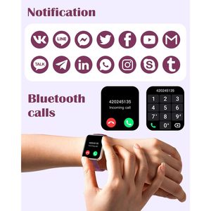 Reloj Inteligente RUIMEN con Rastreador de Actividad para Hombre y Mujer con Pantalla HD de 1.85", Contestar/Hacer Llamadas, Compatible con iPhone/Android, IP68 SDK - Product Image 6