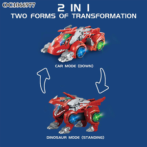 <span class=keywords><strong>Jouet</strong></span> de <span class=keywords><strong>voiture</strong></span> de déformation de <span class=keywords><strong>dinosaure</strong></span> en plastique cool électrique avec musique légère - Product Image 3