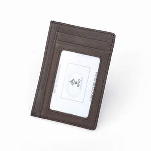 <span class=keywords><strong>Portafoglio</strong></span> Sottile da <span class=keywords><strong>Uomo</strong></span> Minimalista in Vera <span class=keywords><strong>Pelle</strong></span> Crazy Horse con Logo Personalizzato, Porta Carte di Credito con Blocco RFID - Product Image 6