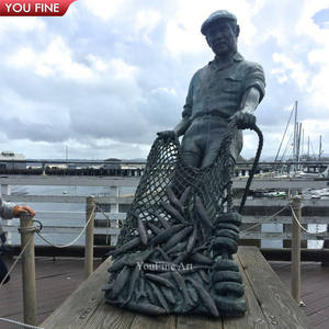 <span class=keywords><strong>Escultura</strong></span> <span class=keywords><strong>de</strong></span> <span class=keywords><strong>Pescador</strong></span> <span class=keywords><strong>de</strong></span> Bronce con Red <span class=keywords><strong>de</strong></span> Pesca <span class=keywords><strong>de</strong></span> Latón y Cobre <span class=keywords><strong>de</strong></span> Tamaño Real, Estilo Moderno para Exteriores y Playa - Product Image 1
