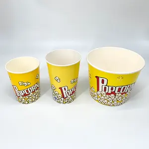 24/32/46/64/85oz secchio per popcorn in carta patinata con stampa personalizzata