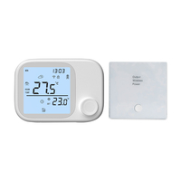 Thermostat intelligent sans fil programmable sur 7 jours, thermostat de chauffage Wifi compatible avec Alexa Google Home, alimentation double USB et batterie