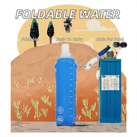 Bouteille d'eau pliable personnalisée pour le camping, les voyages et la course à pied - Réutilisable 250ml/350ml/500ml/750ml
