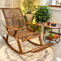 Fauteuil à bascule d'extérieur avec pédale, cadre en alliage d'aluminium anti-basculement, chaise longue en rotin pour balcon et jardin