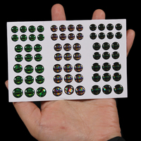 69/183 Stück Holographische 3D-Epoxy-Fischaugen für Fliegenbinden, Angelköder, 3mm~10mm Lebendige Augen, Leuchtend Grüne Farbe