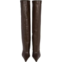 Bottes hautes à talon aiguille confortables et pliables, à bout pointu, de créateur renommé, pour femmes