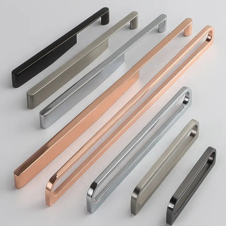 Di lusso in oro rosa mobili cabinet hardware maniglie da cucina armadio cassetto nero maniglie e pomoli