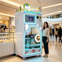 Máquina Expendedora de Helados Compacta, Mini Quiosco Automático de Helados Suaves para Tiendas de Conveniencia y Cines