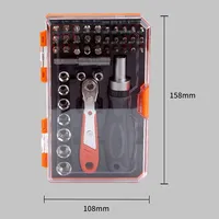 Jeu de tournevis combinés 42-en-1 à poignée en plastique en acier cliquet horizontal vertical pour outils d'entretien de précision domestique