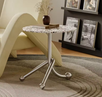 Table d'appoint ronde de style moderne pour salon chambre d'hôtel meuble de table d'angle de canapé à structure métallique