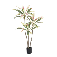 Plante artificielle en pot Cordyline Fruticosa en plastique pour la décoration de bureau, de jardin et de maison, plantes artificielles