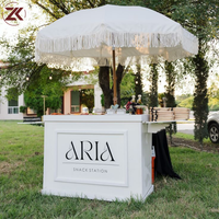 Chariot à bonbons pliable avec logo personnalisé ZKAI, chariot de table pour bonbons, chariot à boissons, chariot à collations, chariot à café pour mariage, fête d'anniversaire