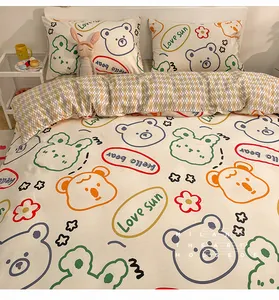 Nursery School 100% Cotton Bedding Set Baby Bed sheet, 4 Piece Suit Reactive Printing Bedding Sets