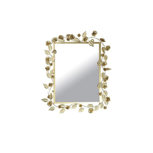 กระจกติดผนังเหล็กลายดอกไม้สุดทันสมัยพร้อมดีไซน์อาร์ตเดคโคสีทองสำหรับตกแต่งบ้านในราคาจำนวนมาก - Product Image 1