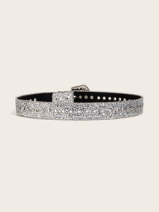 Cinturón <span class=keywords><strong>de</strong></span> cintura retro vintage para <span class=keywords><strong>mujer</strong></span>, <span class=keywords><strong>de</strong></span> cuero sintético PU con textura <span class=keywords><strong>de</strong></span> malla gruesa, con hebilla <span class=keywords><strong>de</strong></span> aleación, estilo Instagram, subcultura edgy, negro, 3.8cm - Product Image 6