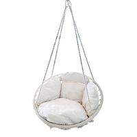 Nouvelle Arrivée Balançoires Macramé Modernes et Confortables avec Coussins Complets pour Patio, Balcon, Cour et Parc, Capacité de Charge de 160 kg