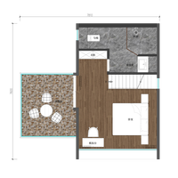 Maison triangulaire, petite maison conteneur, prête à l'emploi, 2 chambres, 2 salles de bain, maison préfabriquée, maisons modulaires préfabriquées, bâtiment en bois
